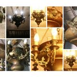 Brass chandelier with angels