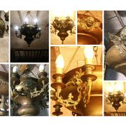 Brass chandelier with angels