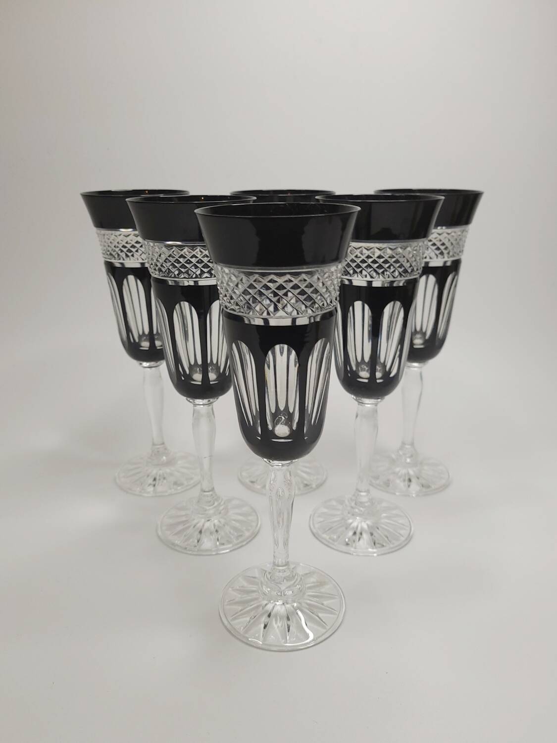 Service "Pénombre" in black and clear crystal – Crystal of Paris