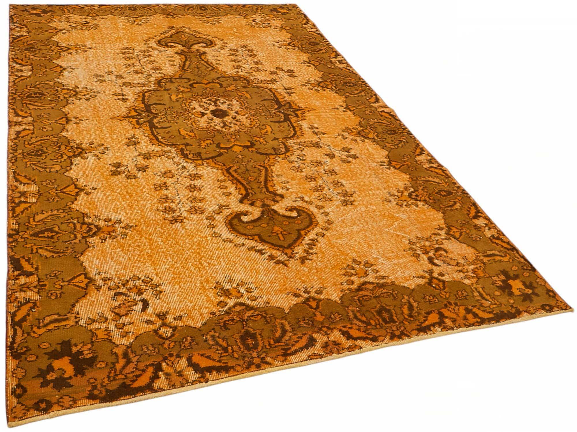 Overdyed Wool Vintage Handmade Carved Rug 168 cm x 282 cm