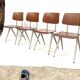 Lot of 4 vintage school chairs Galvanitas S16 Netherlands