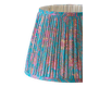 New handcrafted lampshade in vintage silk sari, turquoise pink floral.