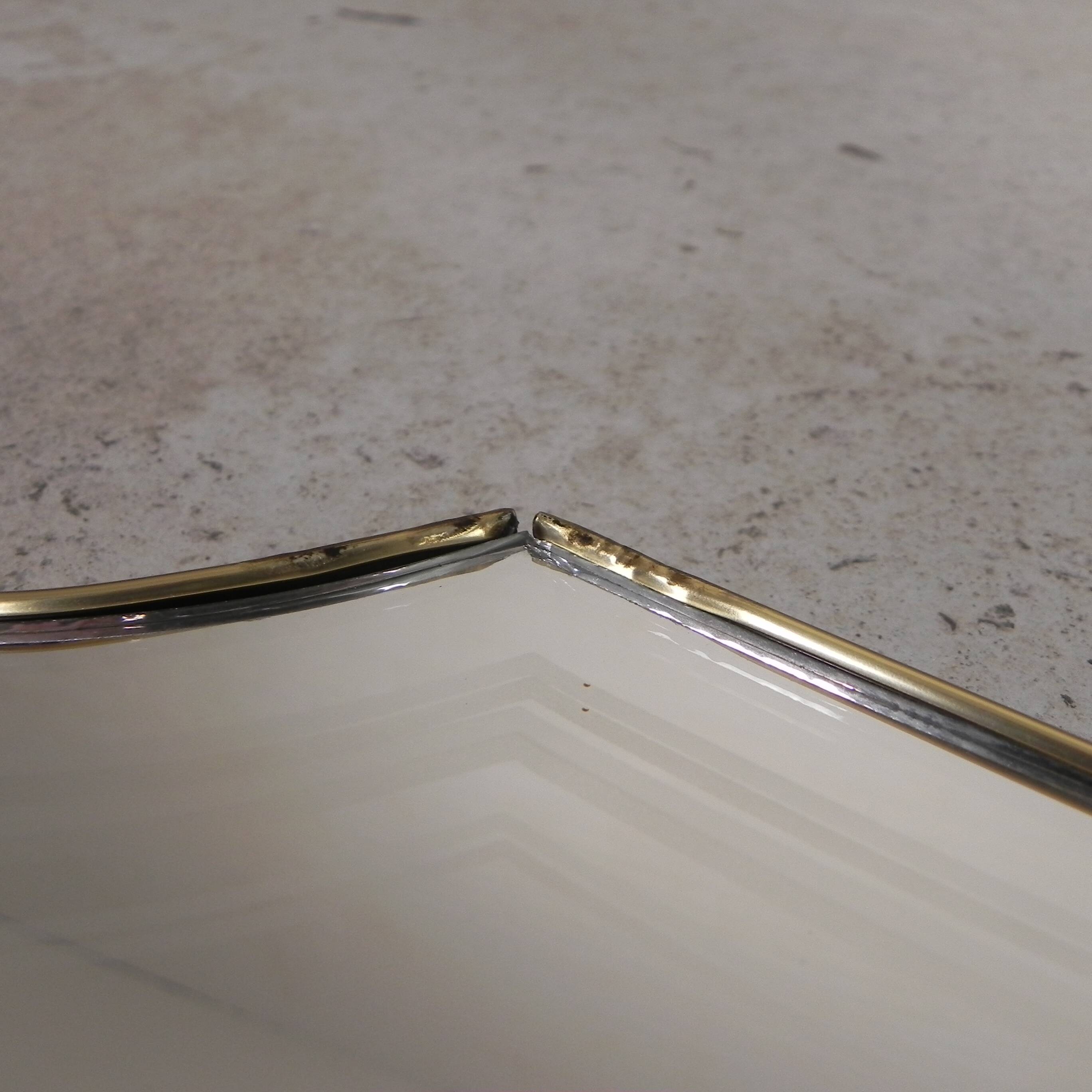 Vintage mirror with gold rim, 1960s