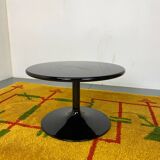 Round Black Side Coffee Table by Pierre Paulin for Artifort, 1970s