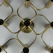 60s 70s 9-bulb ceiling lamp from Leola Leuchten Germany in brass