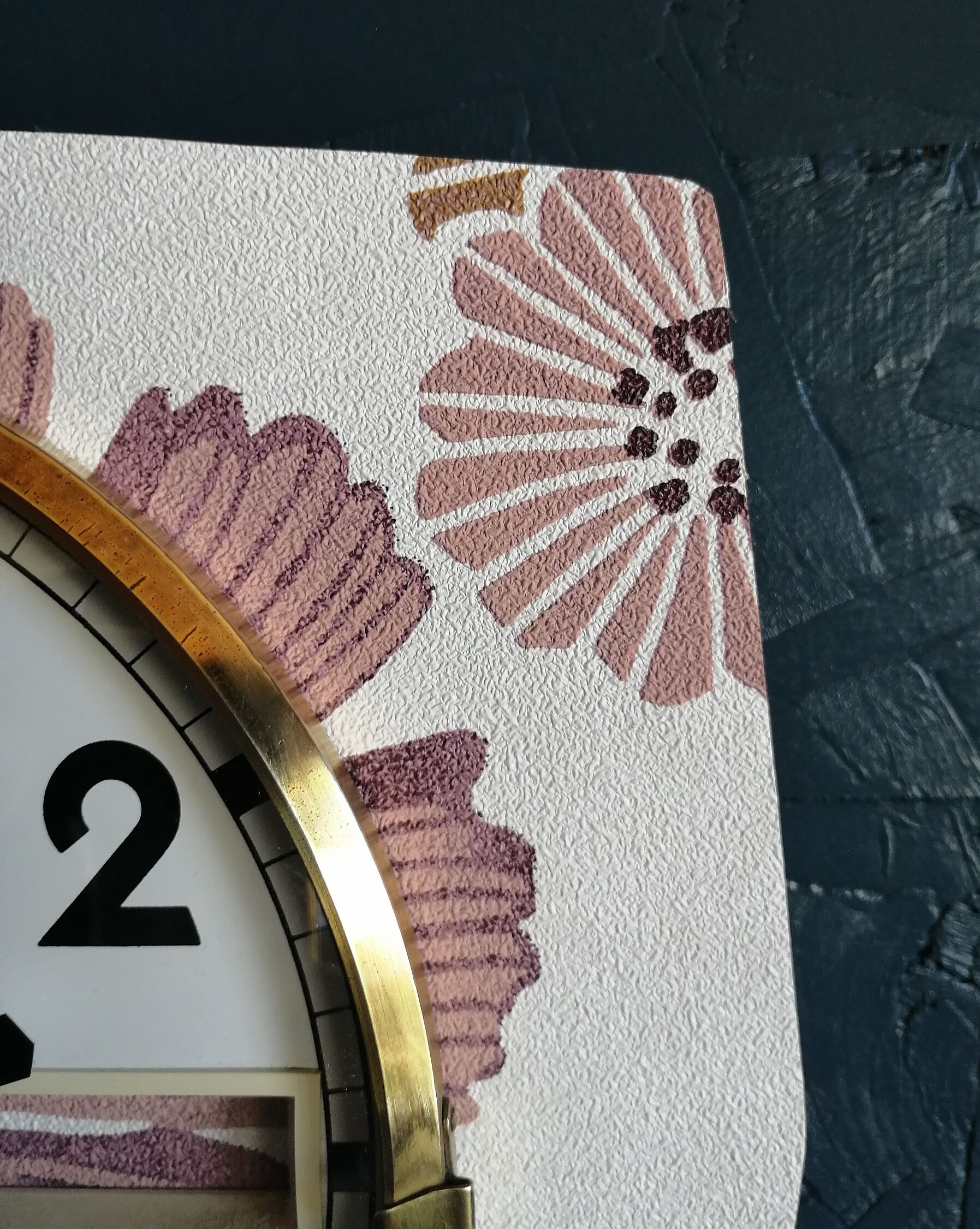 Vintage clock formica silent wall clock "BC Paris Quartz"