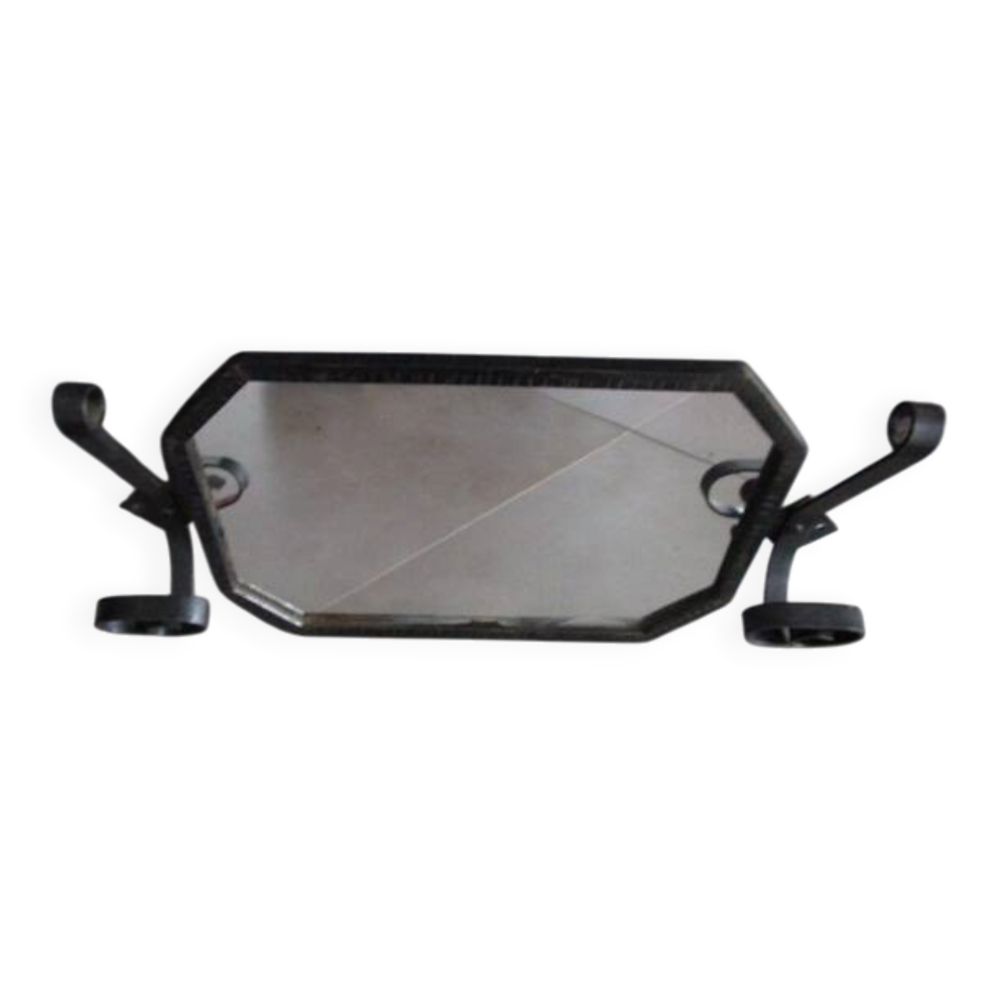 Art Deco wrought iron coat rack mirror