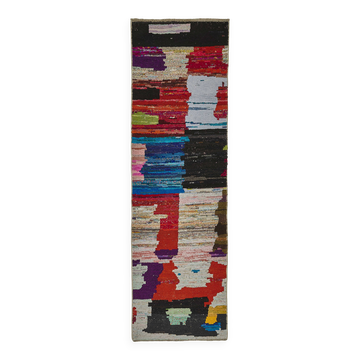 Handwoven Turkish Recycled Boho Rug 89 cm x 318 cm