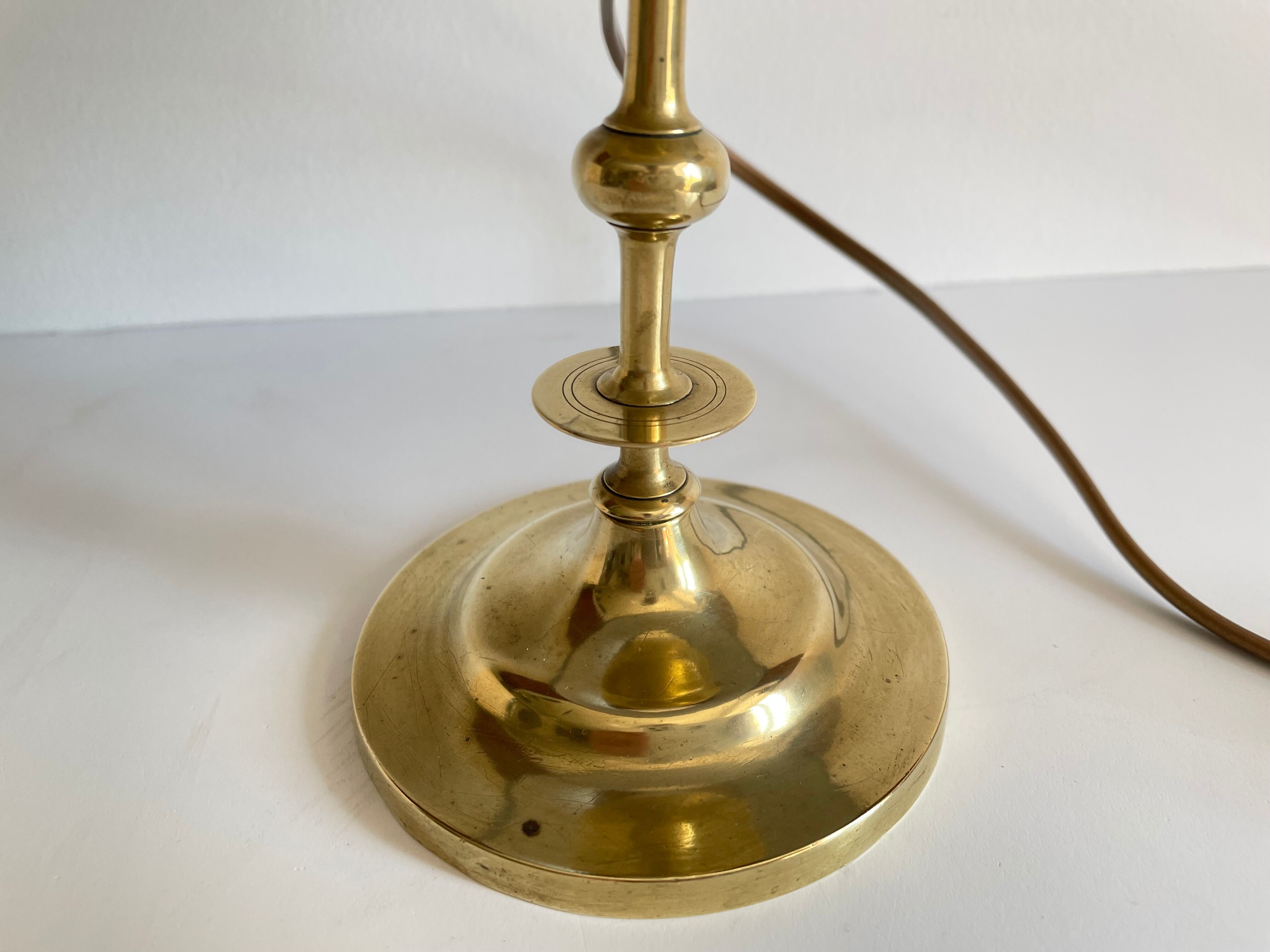 Old solid brass candle holder lamp