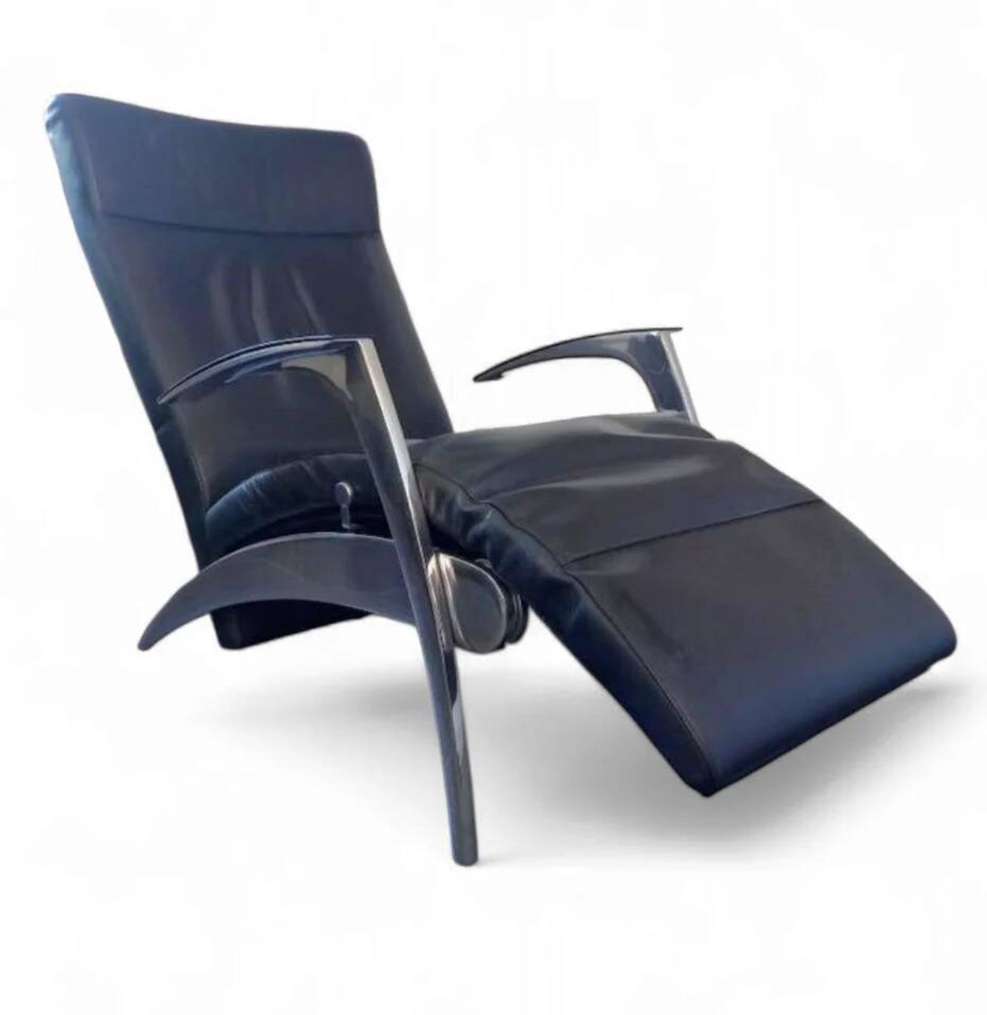 David design armchair/lounger by Interprofil, black leather, good condition