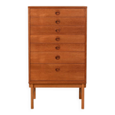 Commode scandinave en teck à 6 tiroirs, années 1960
