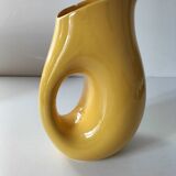 Vintage yellow sculptural pitcher 70s design