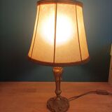 Living room lamp with golden bronze base and shade