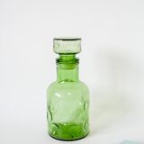 Carafe en verre bullé vert 1970