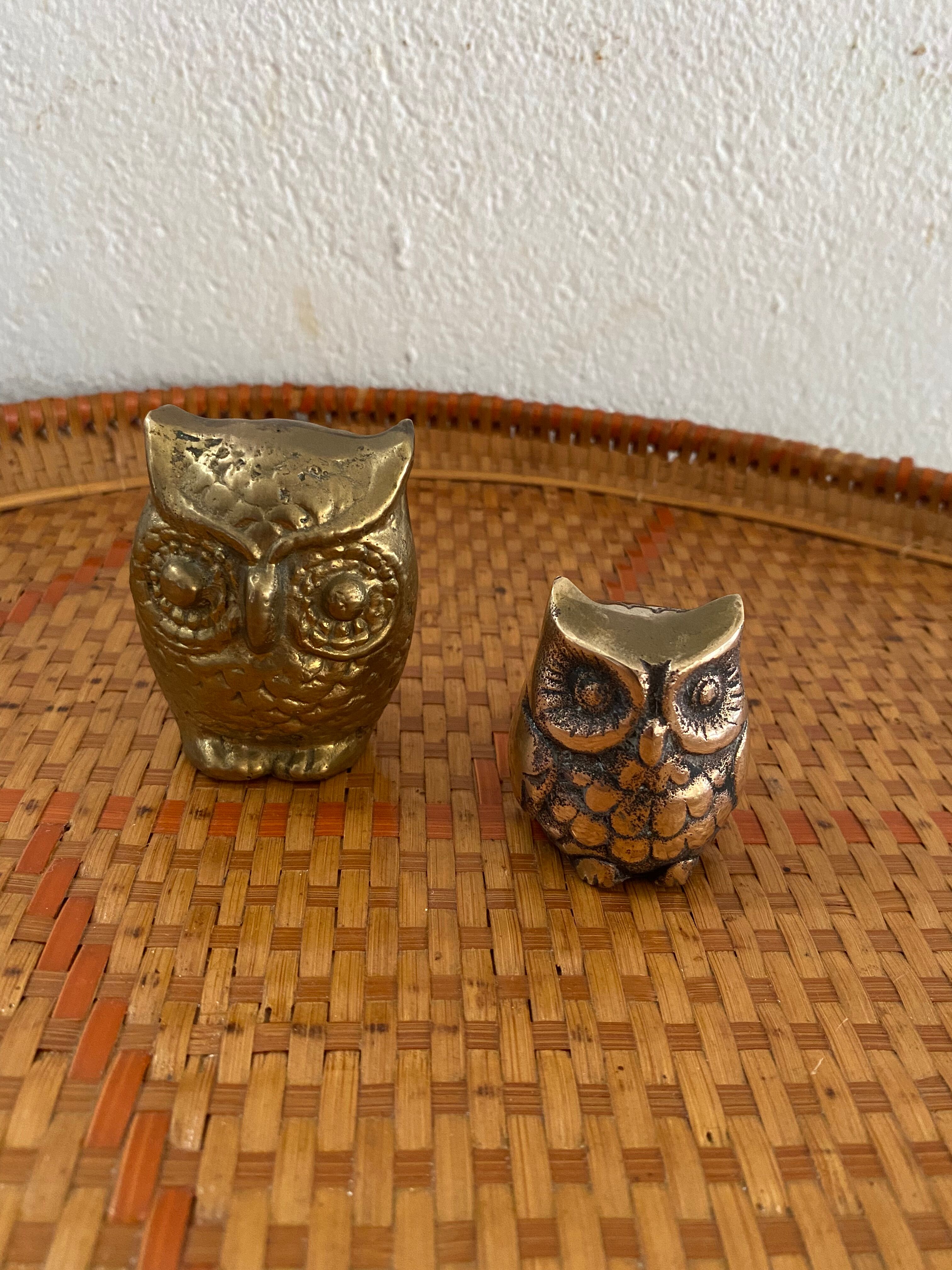 2 brass owls