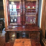 English mahogany library chest of drawers, in Empire or Restoration style.