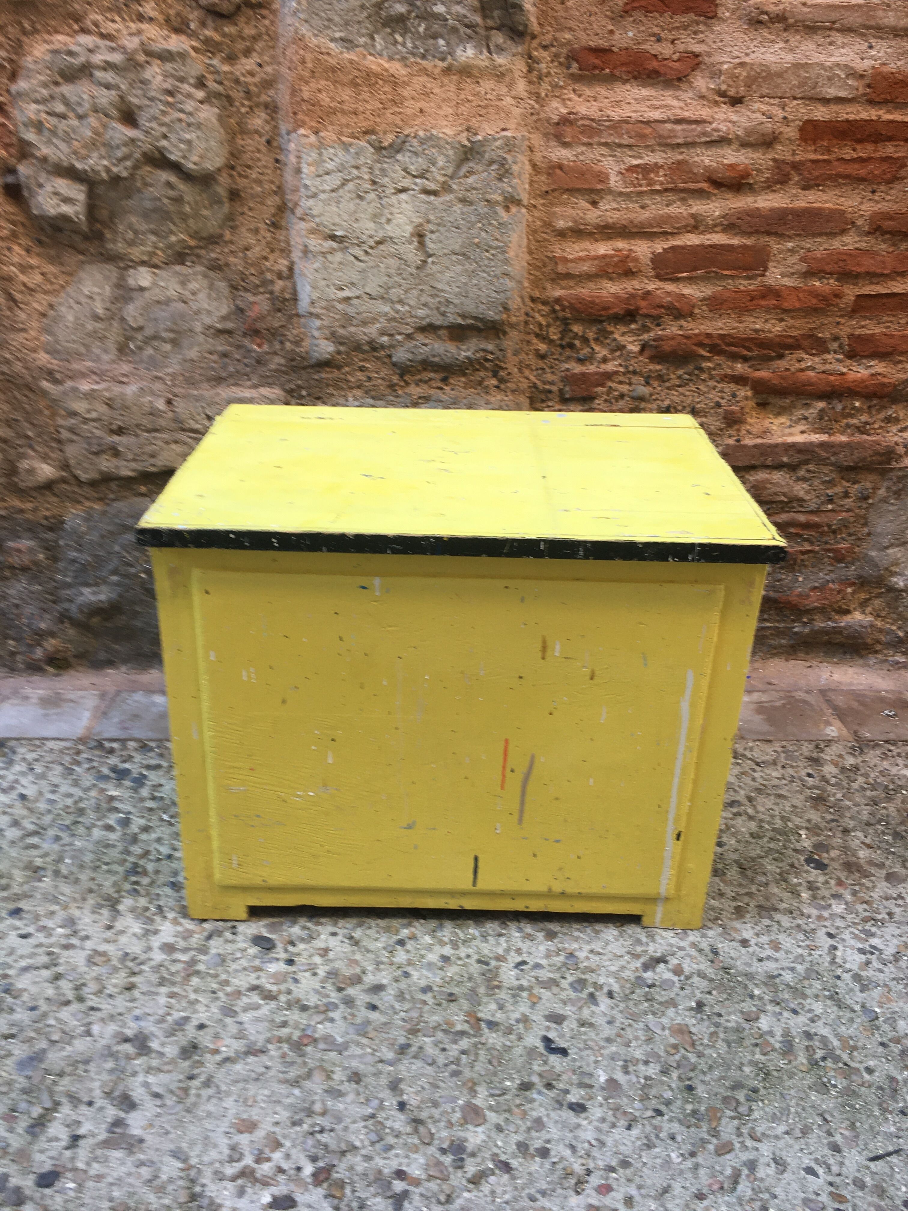 Yellow wooden chest