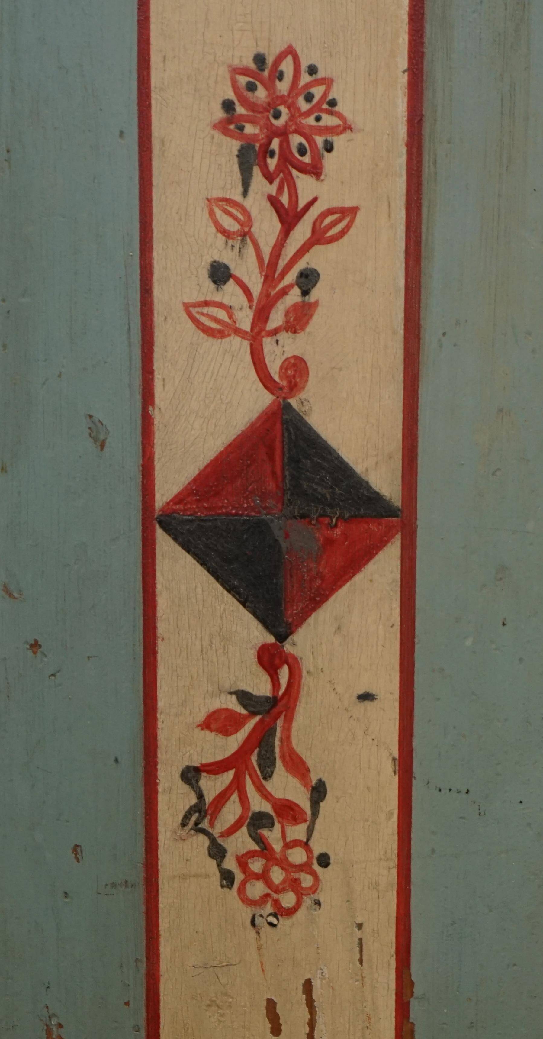 Antique German wedding armoire, hand-painted, 1818.