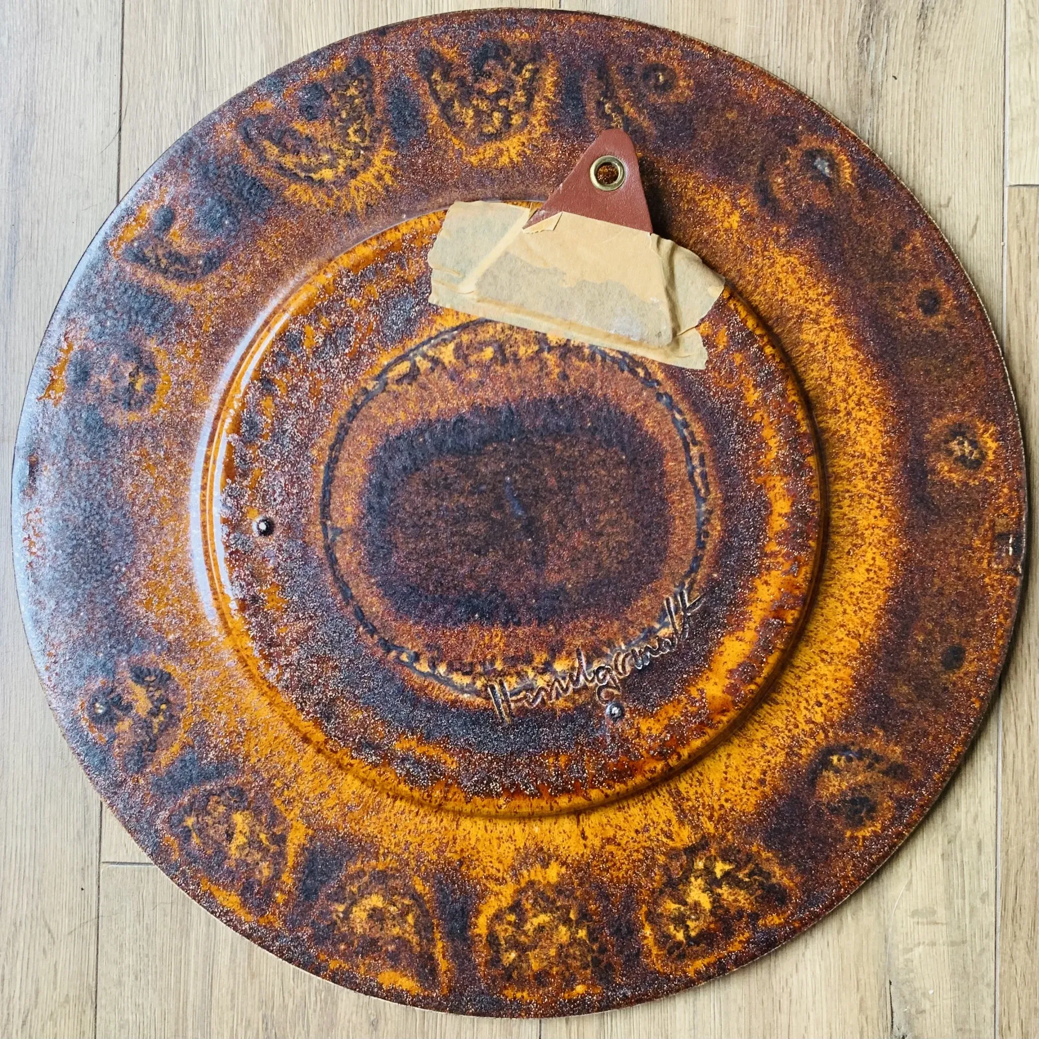 Large vintage glazed ceramic dish – Reiner Gehrig for Grünstadt