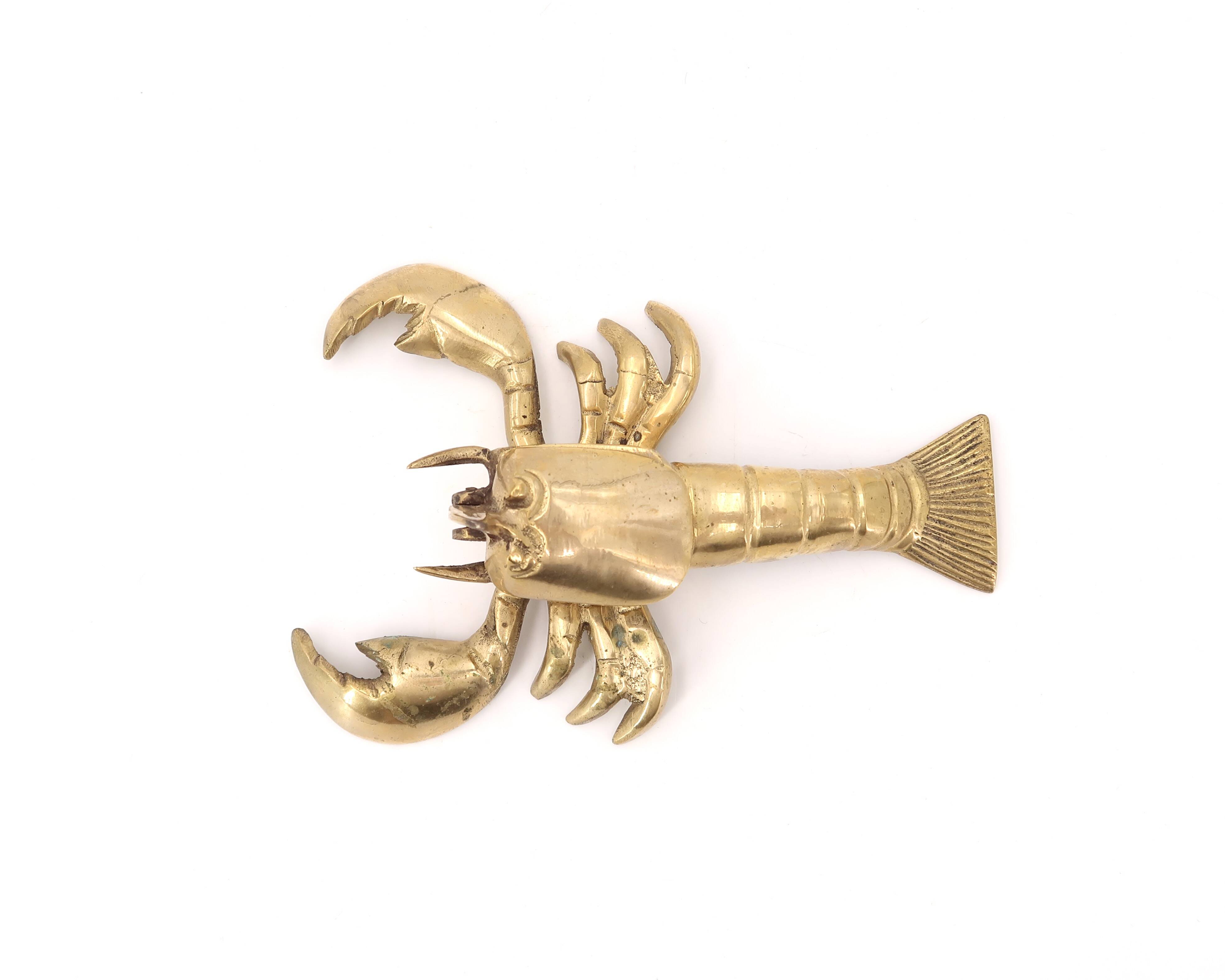 Brass lobster shaped ashtray, 1970s.