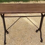 Cast iron and wood bistro table