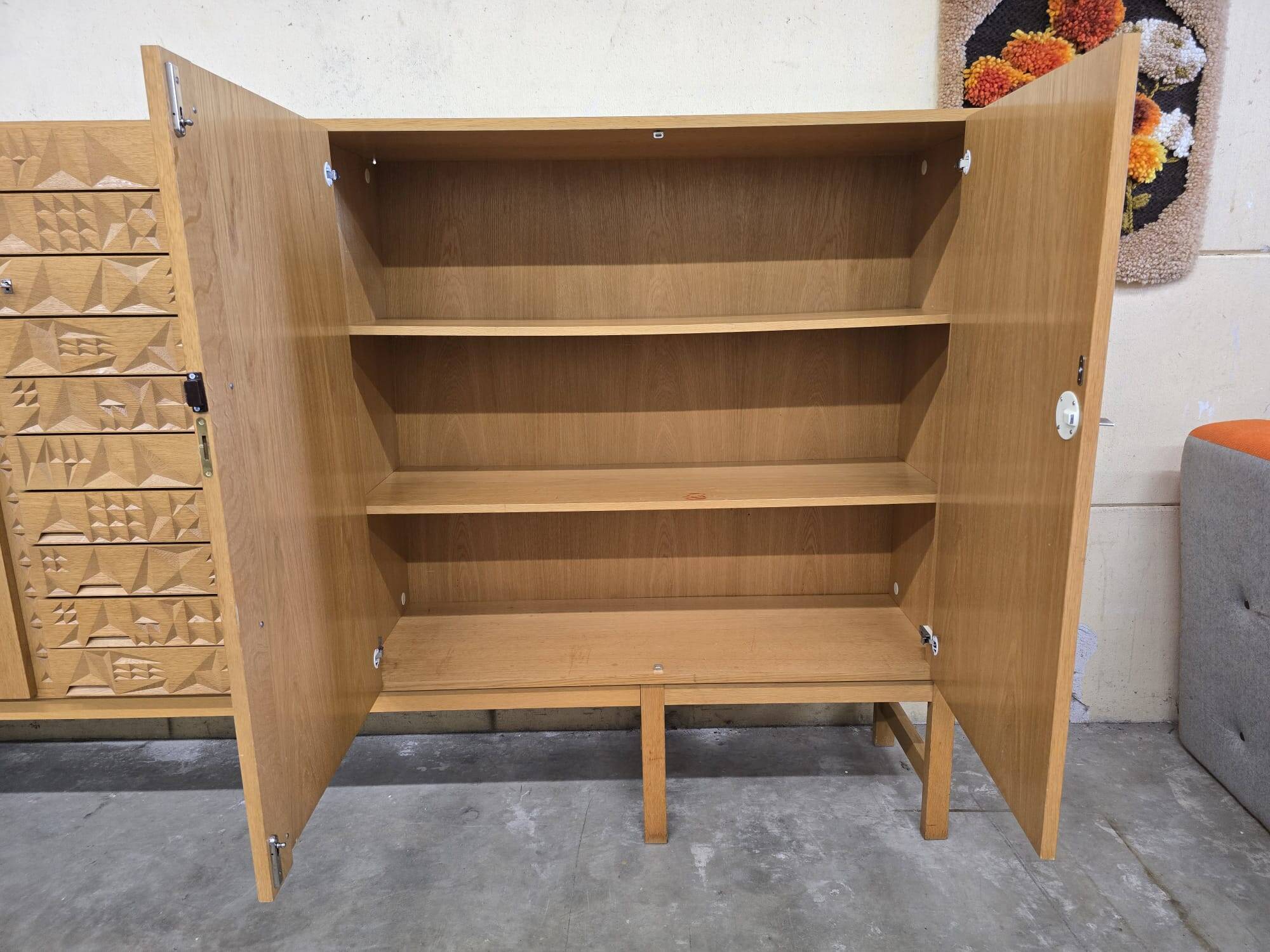 XL vintage mid-height wardrobe with brutalist accents