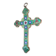 Old bronze cross with cloisonné enamel