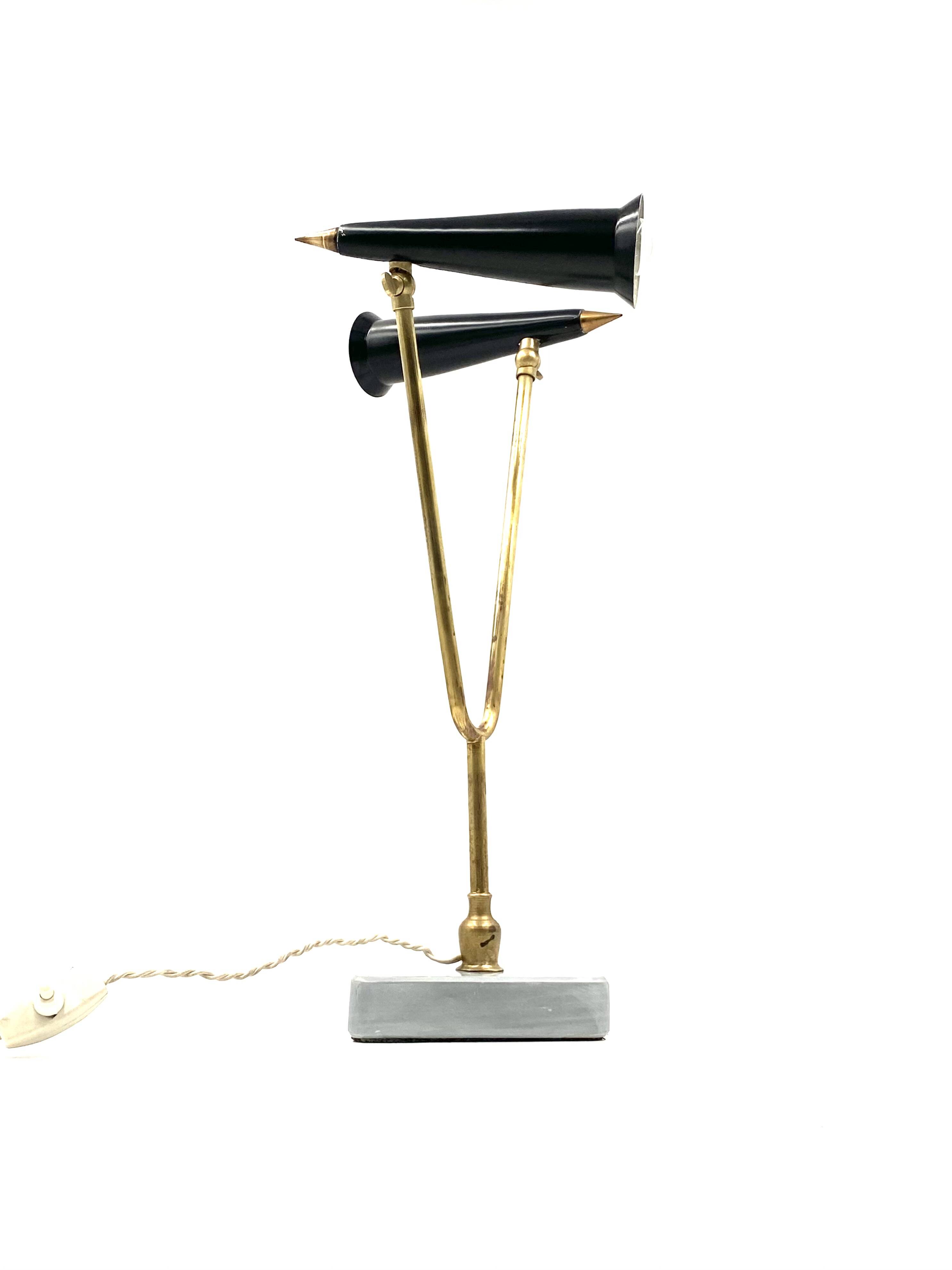 Mid-century double light table lamp, Italy 1960s