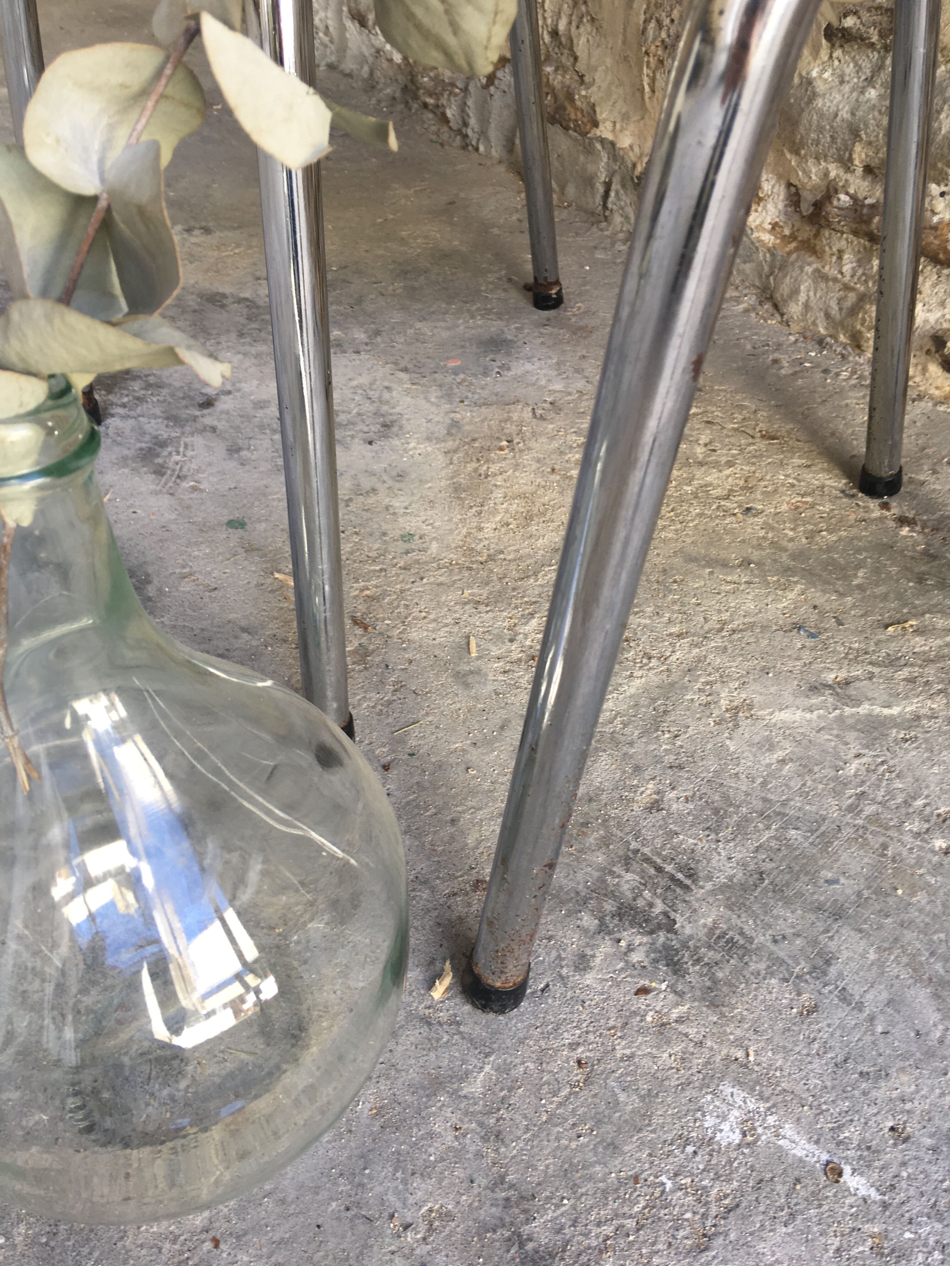 Pair of chairs in sky blue formica