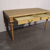 Large desk with natural oak top, 2 drawers