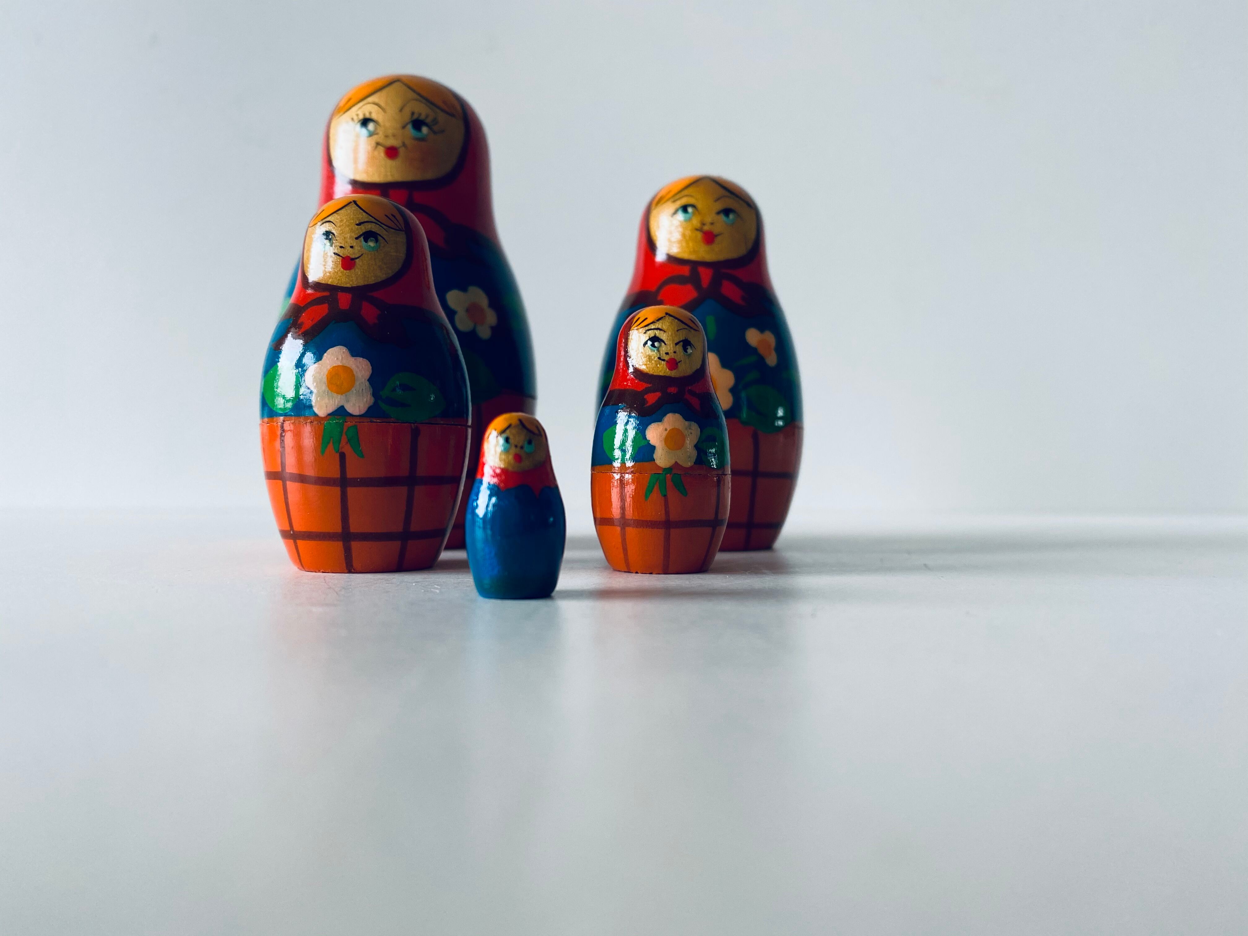 Ancient Matriochka, vintage Russian dolls