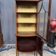 Vitrine édouardienne en acajou avec incrustation et marque "Bon Marche"