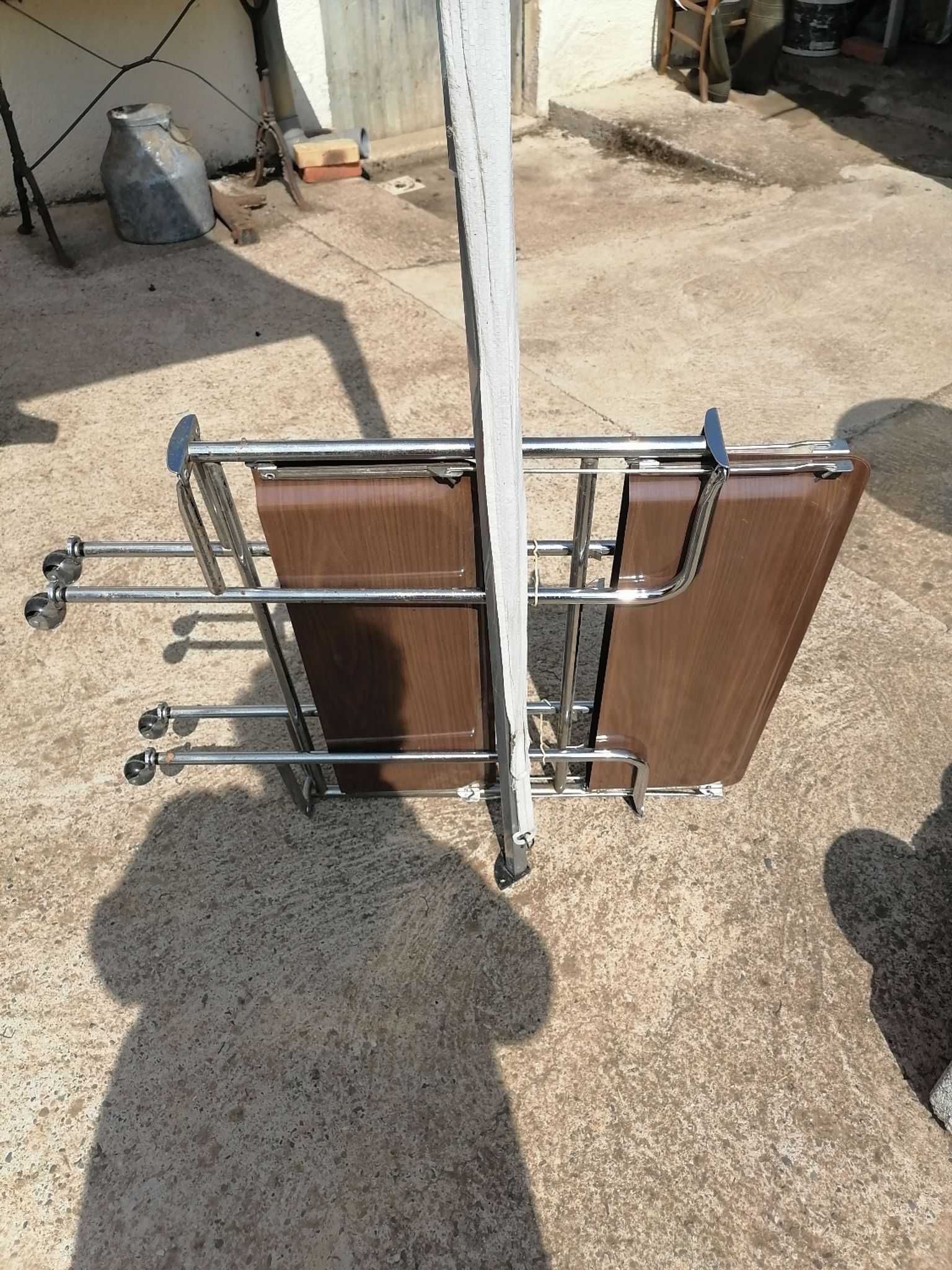 Vintage chrome Textable style folding trolley