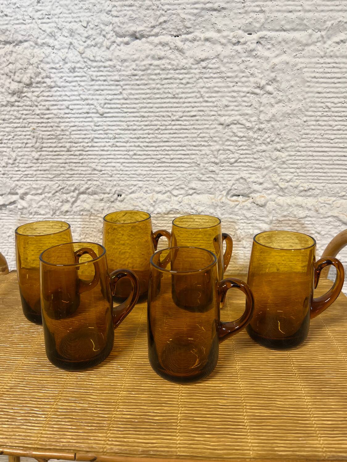 Amber Glass Sangria Cups