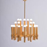 Golden chandelier by Angelo Brotto for Esperia Italia