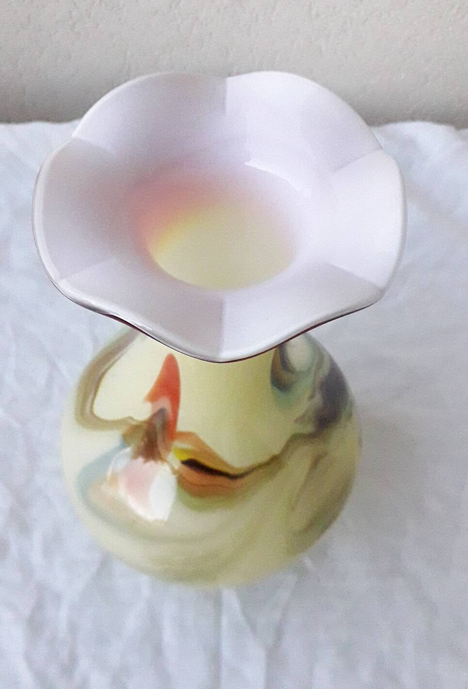 Multicolored glass vase