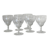 6 verres en cristal ciselé