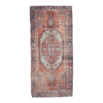 Burgundy & Red Vintage Persian Rug, 153x336Cm