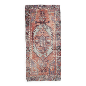 Burgundy & Red Vintage Persian Rug, 153x336Cm
