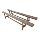 Pair of rustic solid oak farm benches 19th century - 2m90