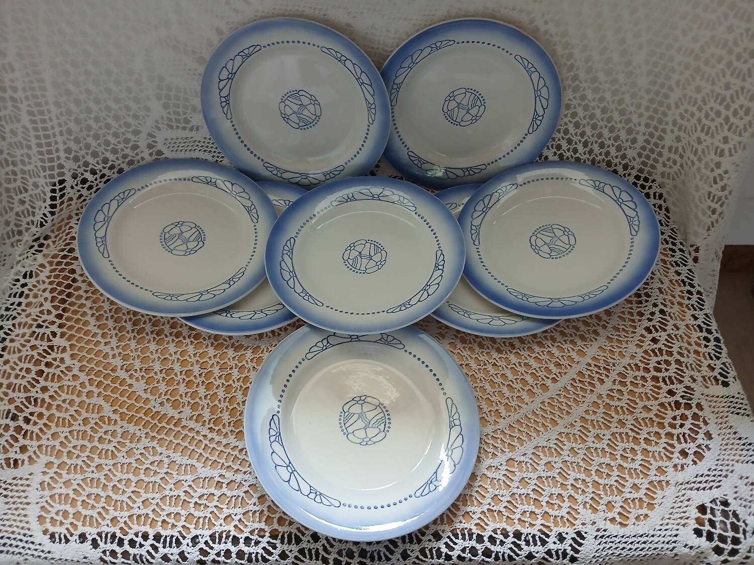 8 old Digoin and Sarreguemines dinner plates