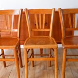 Set of 4 Luterma bistro chairs, cane effect, 1950