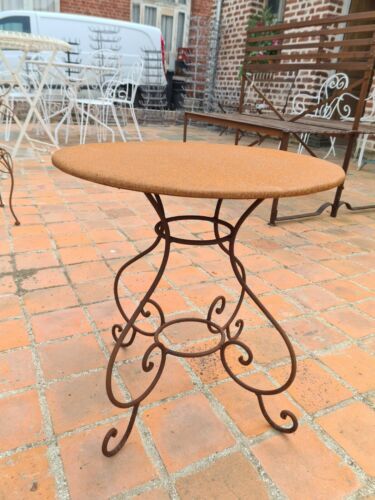 Wrought iron garden coffee table