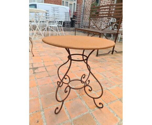 Wrought iron garden coffee table
