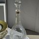 Vintage round-shaped glass carafe with cork stopper H27