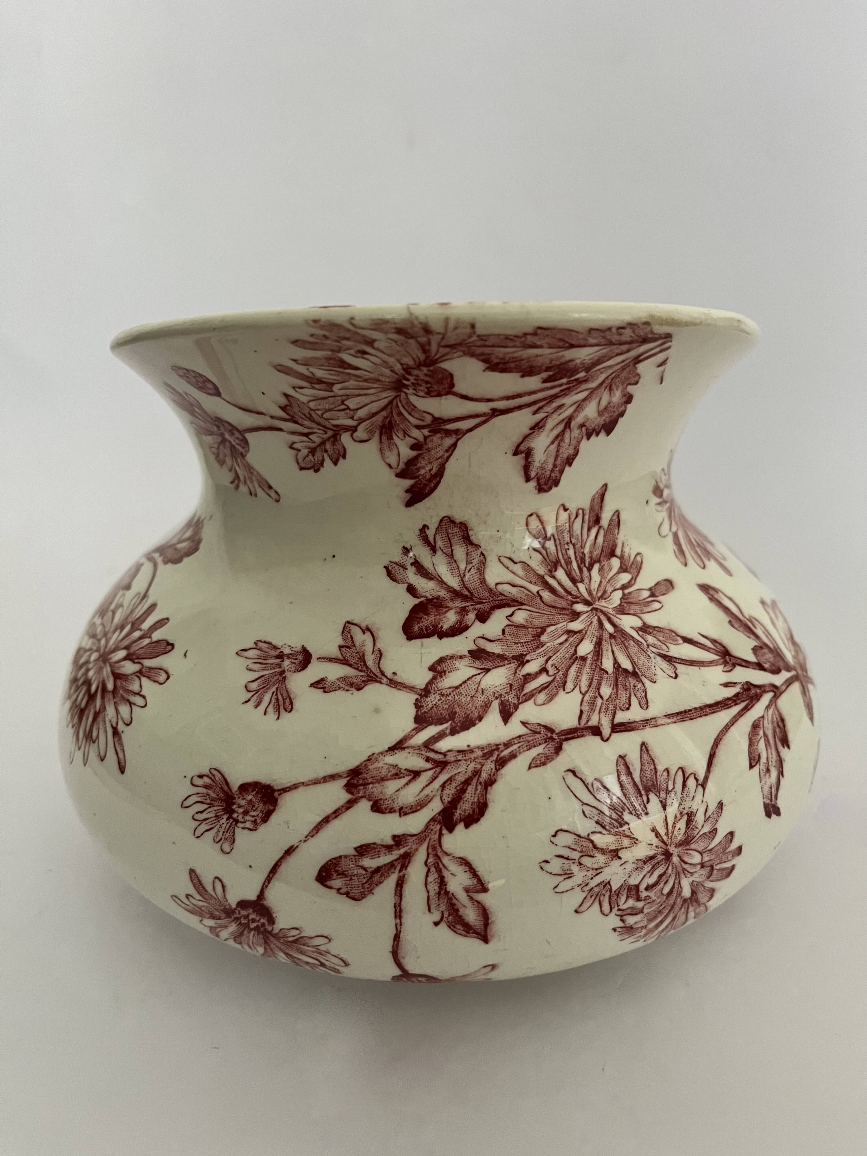 Pitcher, old chrysanthemum jug, Longwy
