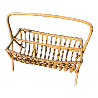 Rattan magazine holder