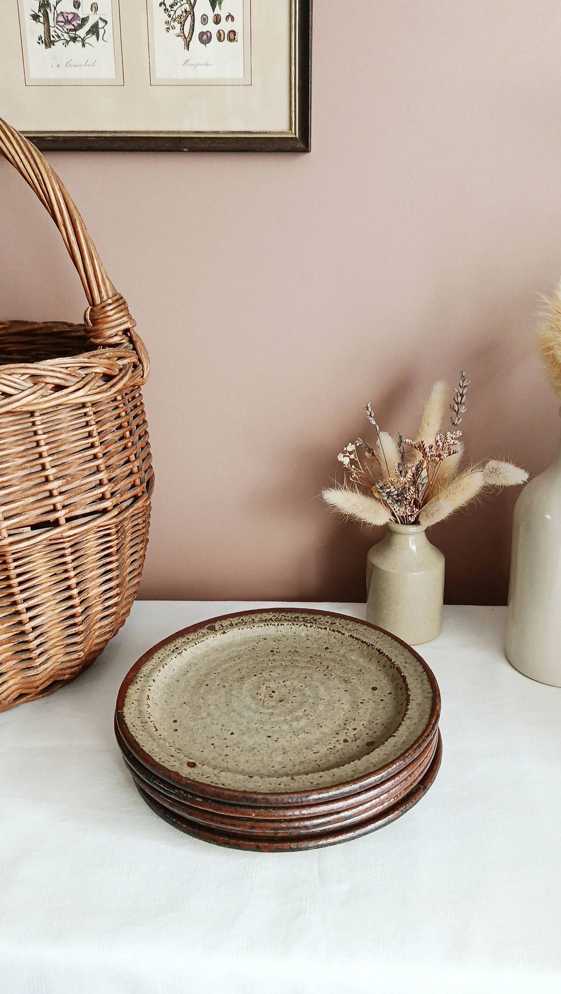 Set of 5 dessert plates by Jean Tessier, Le Cep, in pyrite stoneware.