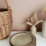 Set of 5 dessert plates by Jean Tessier, Le Cep, in pyrite stoneware.