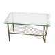 Coffee table from the 60s top glass base metal gilded